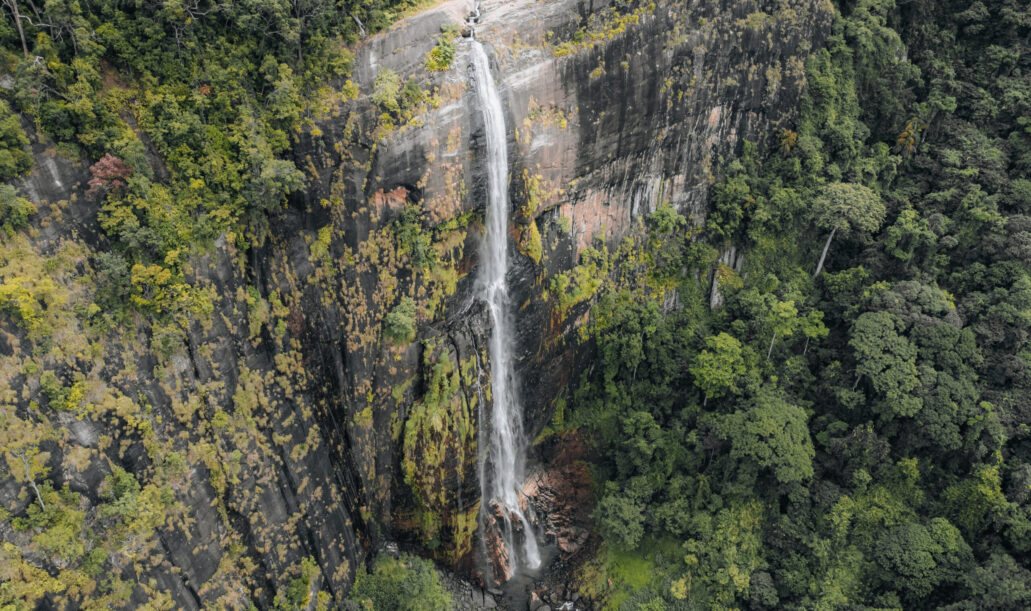 Aerial Photo of Diyaluma falls Waterfall in jungle of Ella Sri Lanka Aerial Photo of Diyaluma falls Waterfall in jungle of Ella Sri Lanka. High quality photo