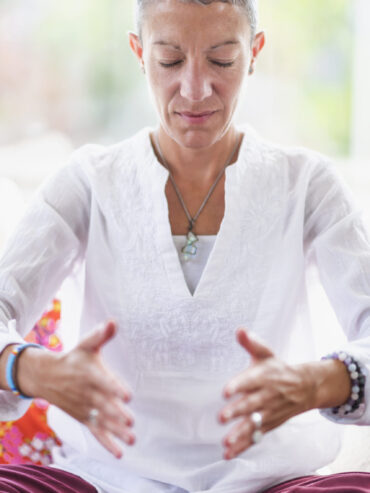 Focusing Meditation. Power of mind concept.